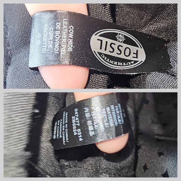 Fossil Stanton Black Pebbled Leather Traveler Large Organizer Crossbody Bag - Picture 15 of 16